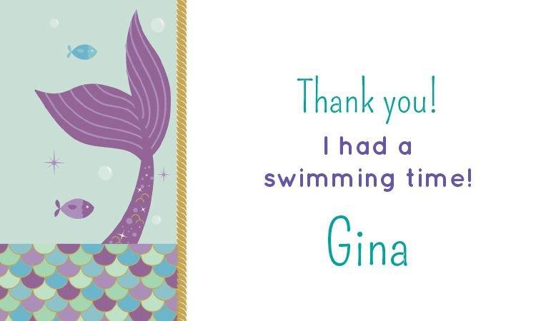 Custom Mermaid Wishes Thank You Notes