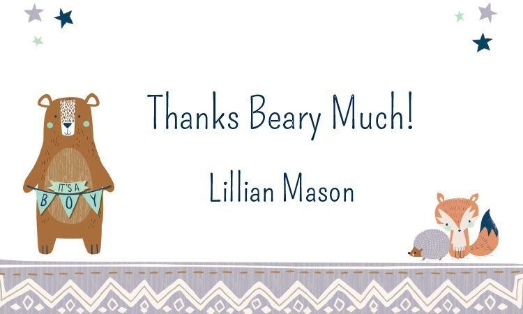 Custom Can Bearly Wait Thank You Notes