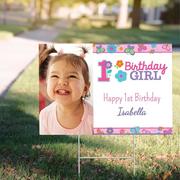 Custom Sweet Birthday Girl Photo Yard Sign