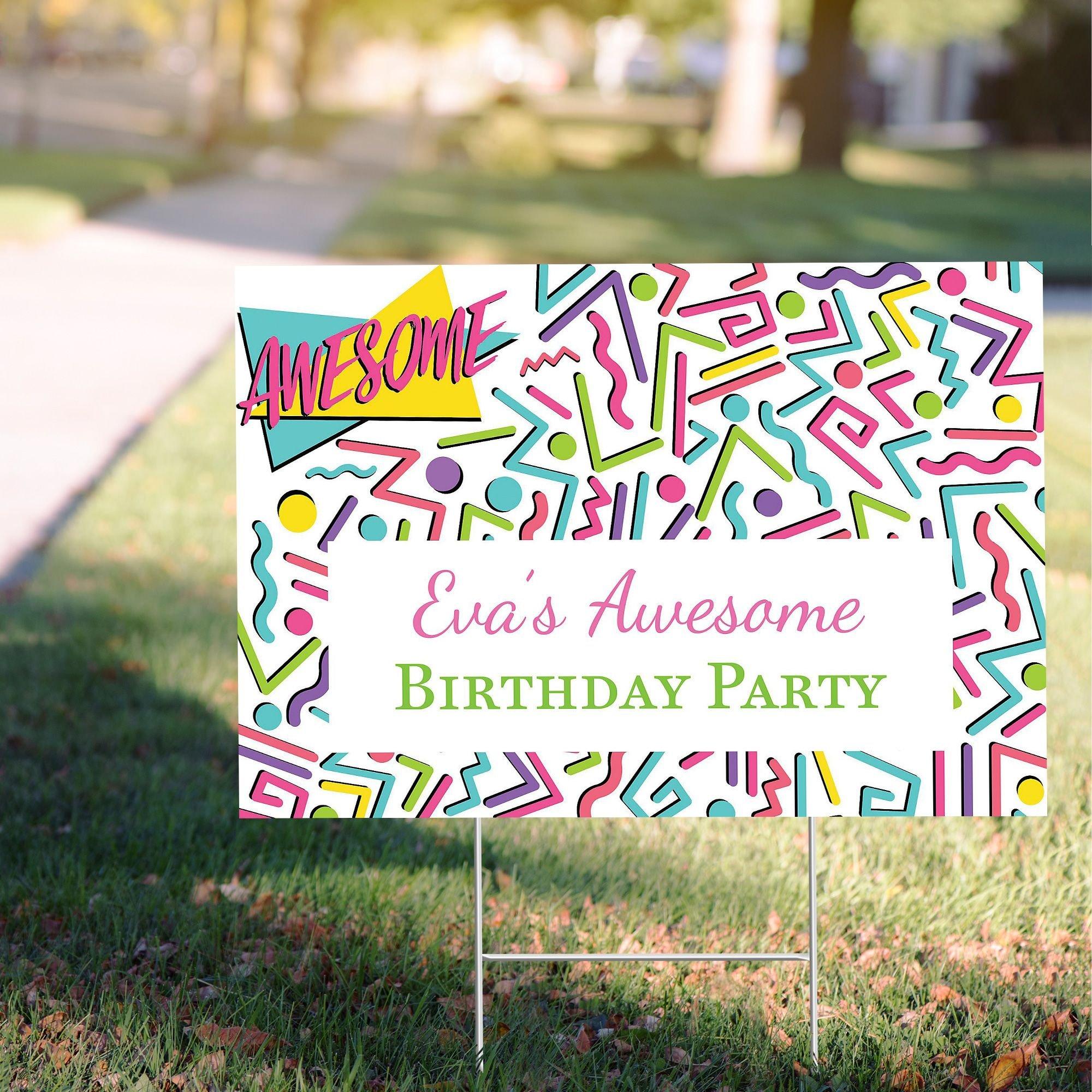 Custom Awesome Party Yard Sign Party City