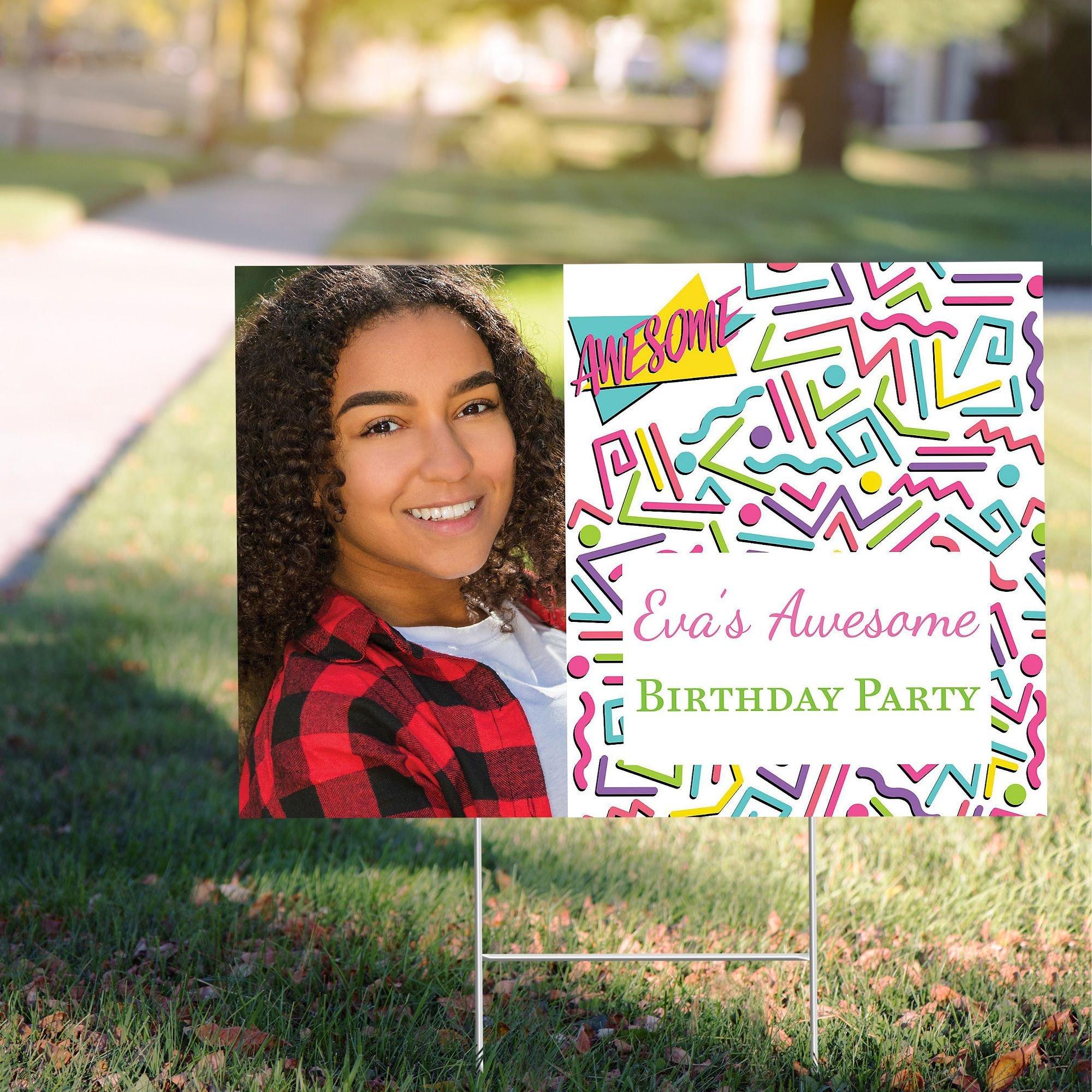Custom Awesome Party Photo Yard Sign Party City
