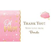 Custom Oh Baby Girl Thank You Note