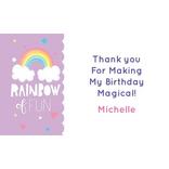 Custom Magical Rainbow Birthday Thank You Notes