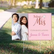 Custom Blush Wedding Photo Yard Sign