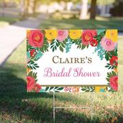 Custom Bright Floral Yard Sign
