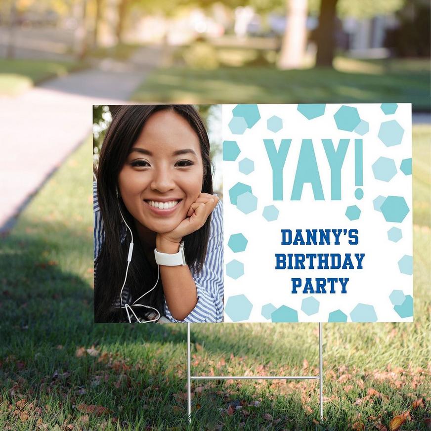 Custom Shimmering Party Photo Yard Sign