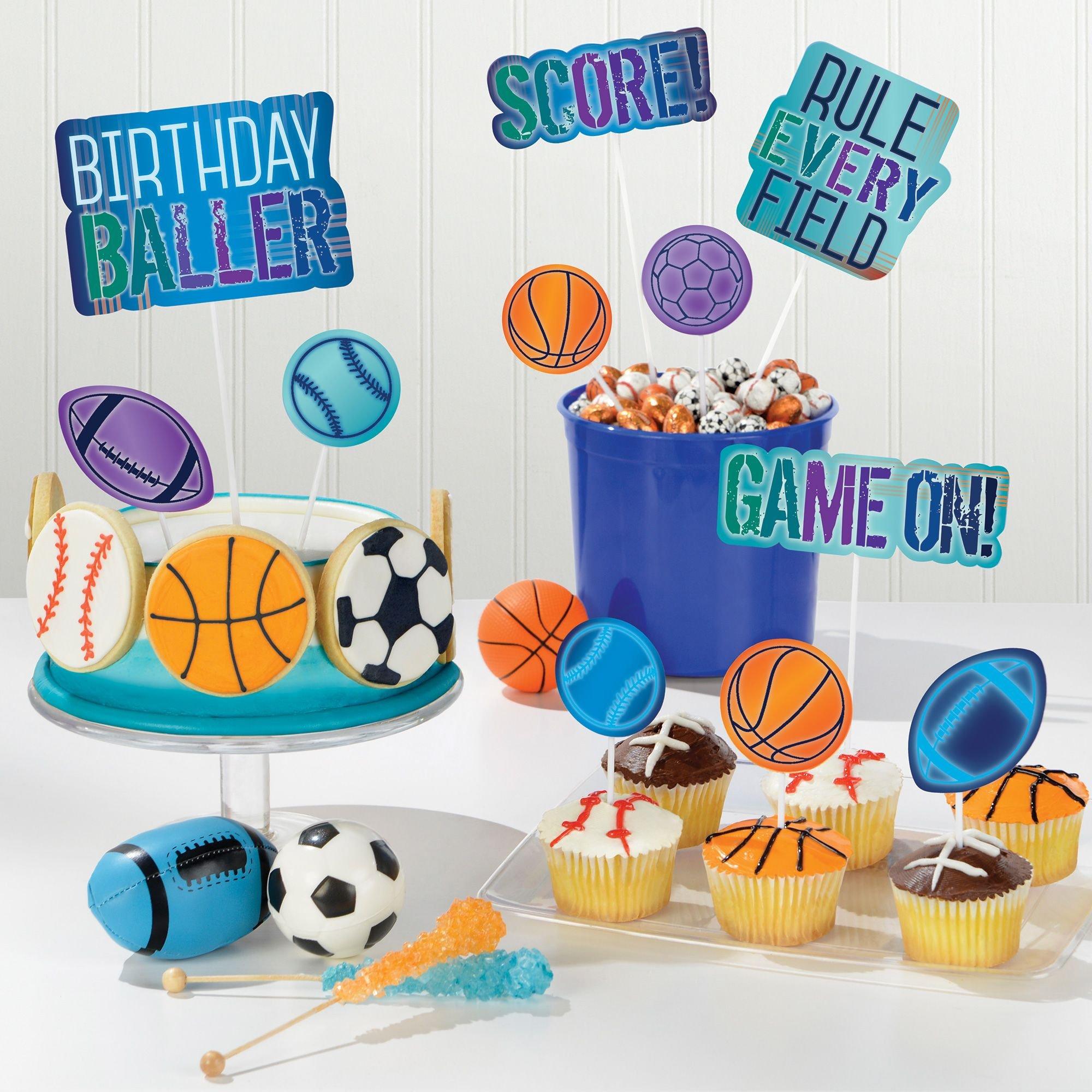 Birthday Baller Cake Toppers 12ct