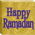 Glitter Gold Happy Ramadan Block Sign