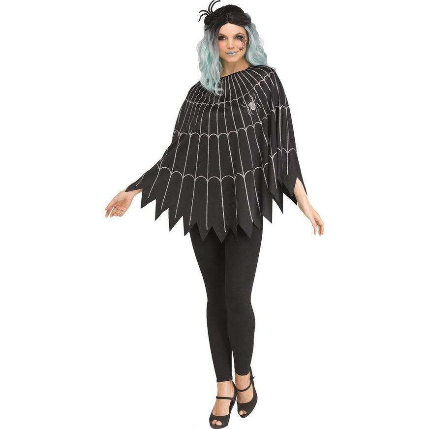 Rose Gold Glitter Spiderweb Poncho for Adults
