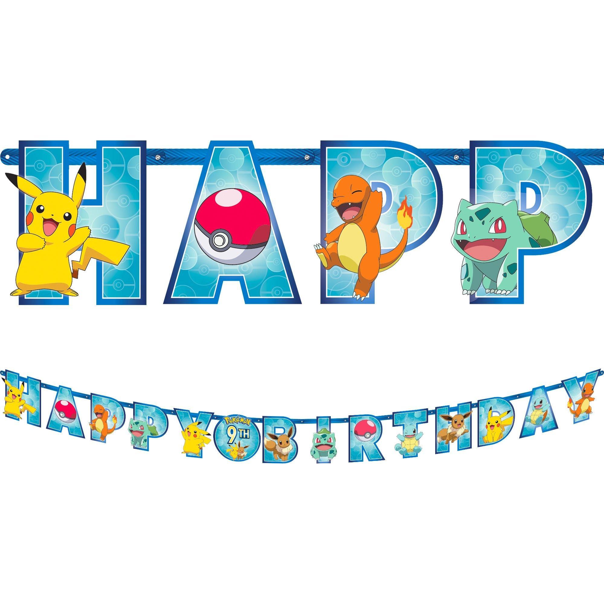 Happy Birthday Banner Party City Classic Pokémon Birthday Banner 10 1/2Ft | Party City