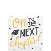 On to the Next Chapter Graduation Beverage Napkins, 5in, 16ct