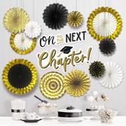 On to the Next Chapter Graduation Paper Fan Decorating Kit, 14pc
