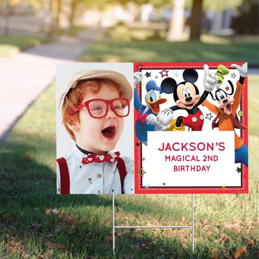 Custom Mickey on the Go Photo Yard Sign