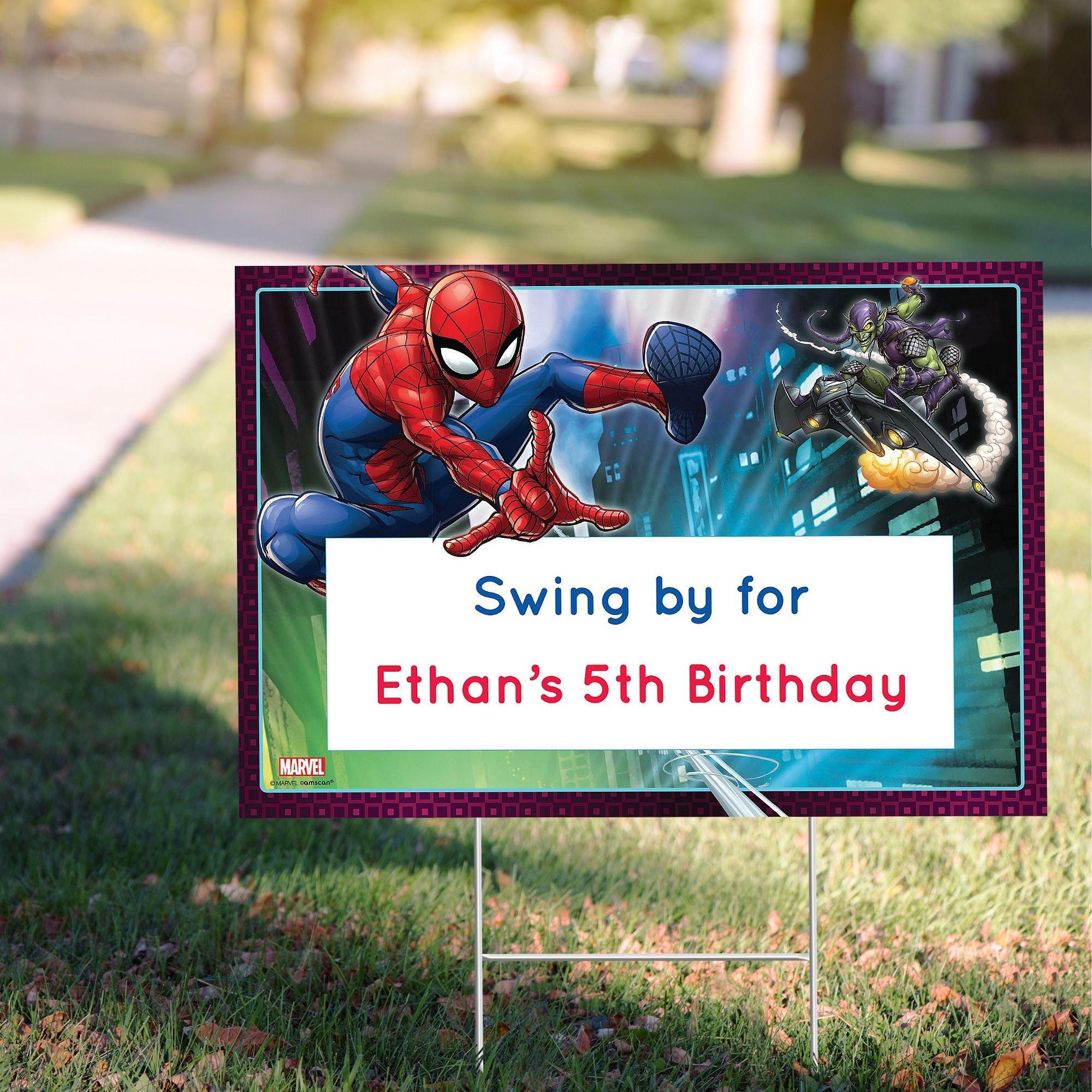 PartyCity Custom bed Wonder SpiderMan Yard Sign Hamilton Place