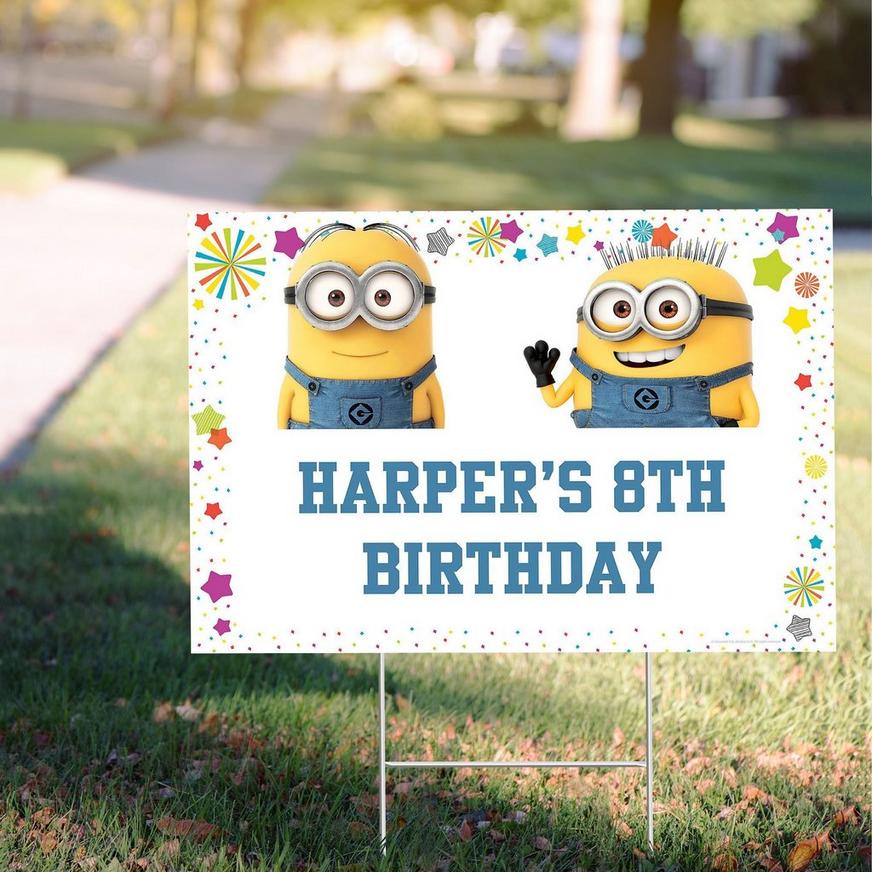 Despicable Me Minions Birthday Banner Personalized Party Decoration Backdrop 