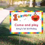 Custom Elmo 1st Birthday Yard Sign