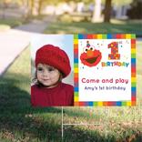 Custom Elmo 1st Birthday Photo Yard Sign