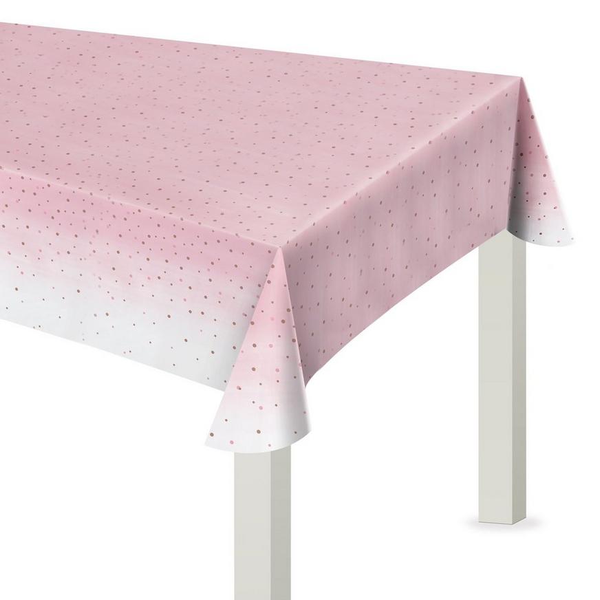 Rosé All Day Plastic Table Cover, 54in x 102in
