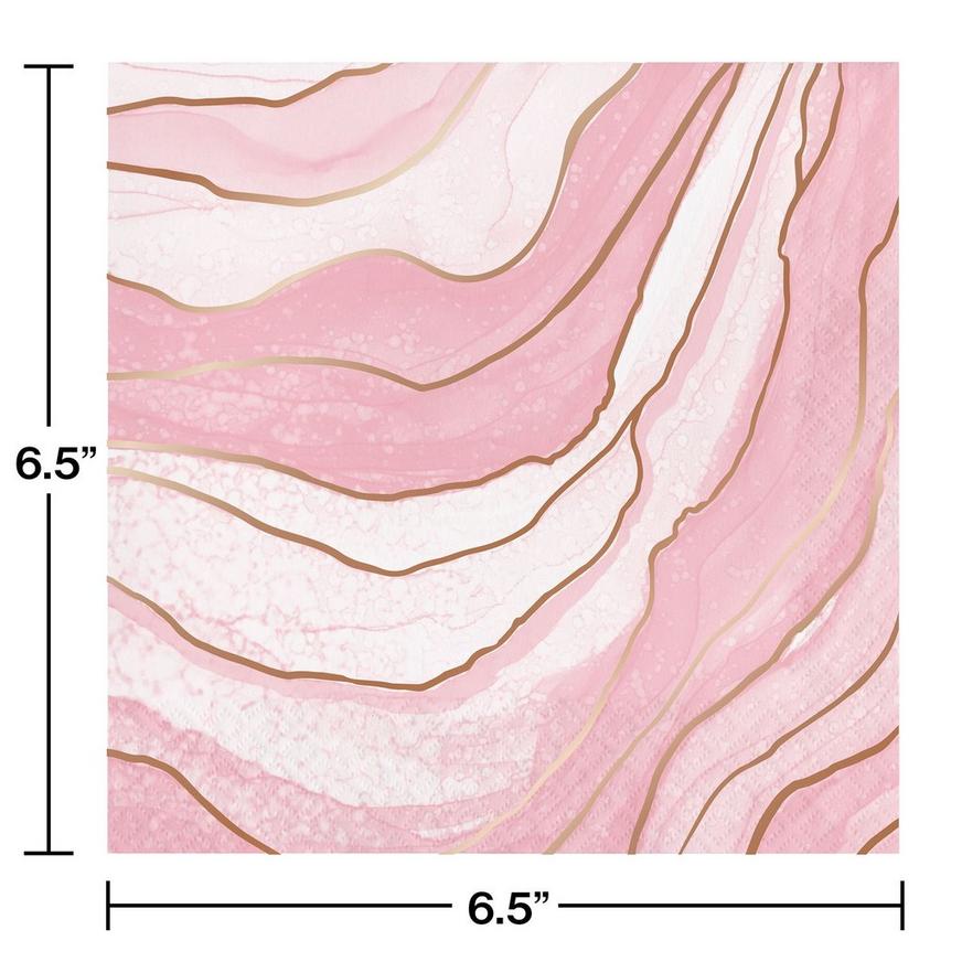 Rosé All Day Geode Lunch Napkins, 6.5in, 16ct