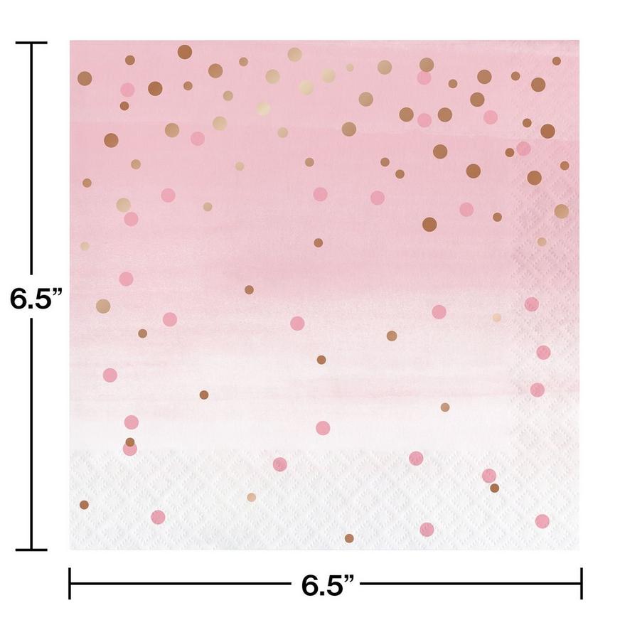 Rosé All Day Dots Paper Lunch Napkins, 6.5in, 16ct