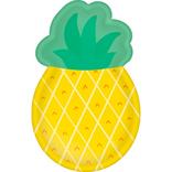 Shaped Tutti Frutti Pineapple Paper Dinner Plates, 10.5in, 8ct