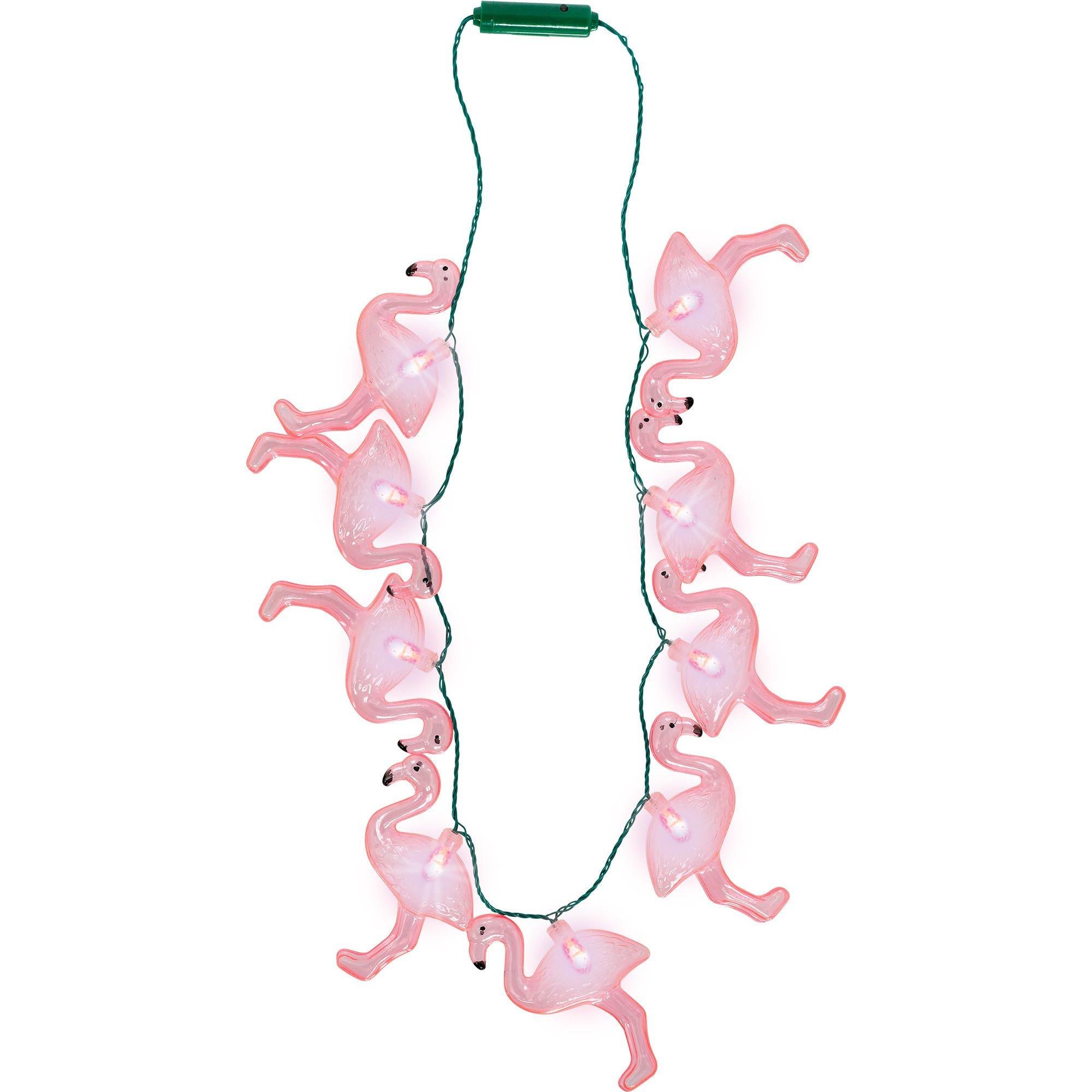 Jumbo Light-Up Flamingo Necklace, 3ft | Party City