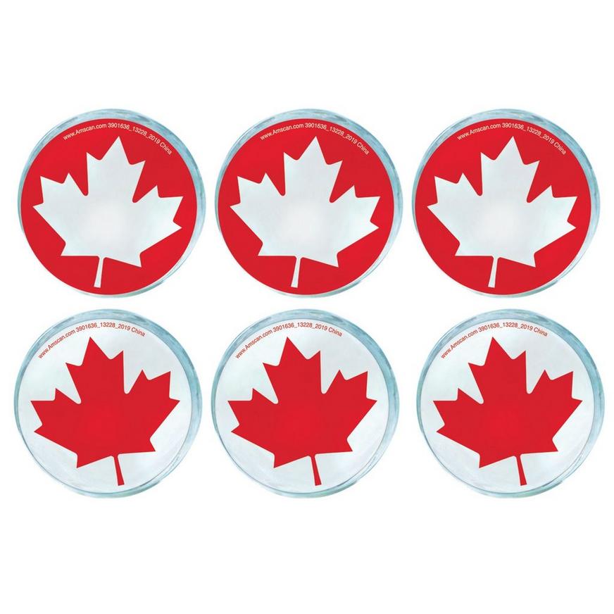 Canada Day Maple Leaf Bounce Balls, 6ct