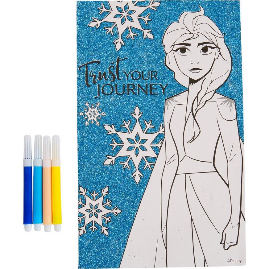 Glitter Frozen 2 Coloring Poster with Markers