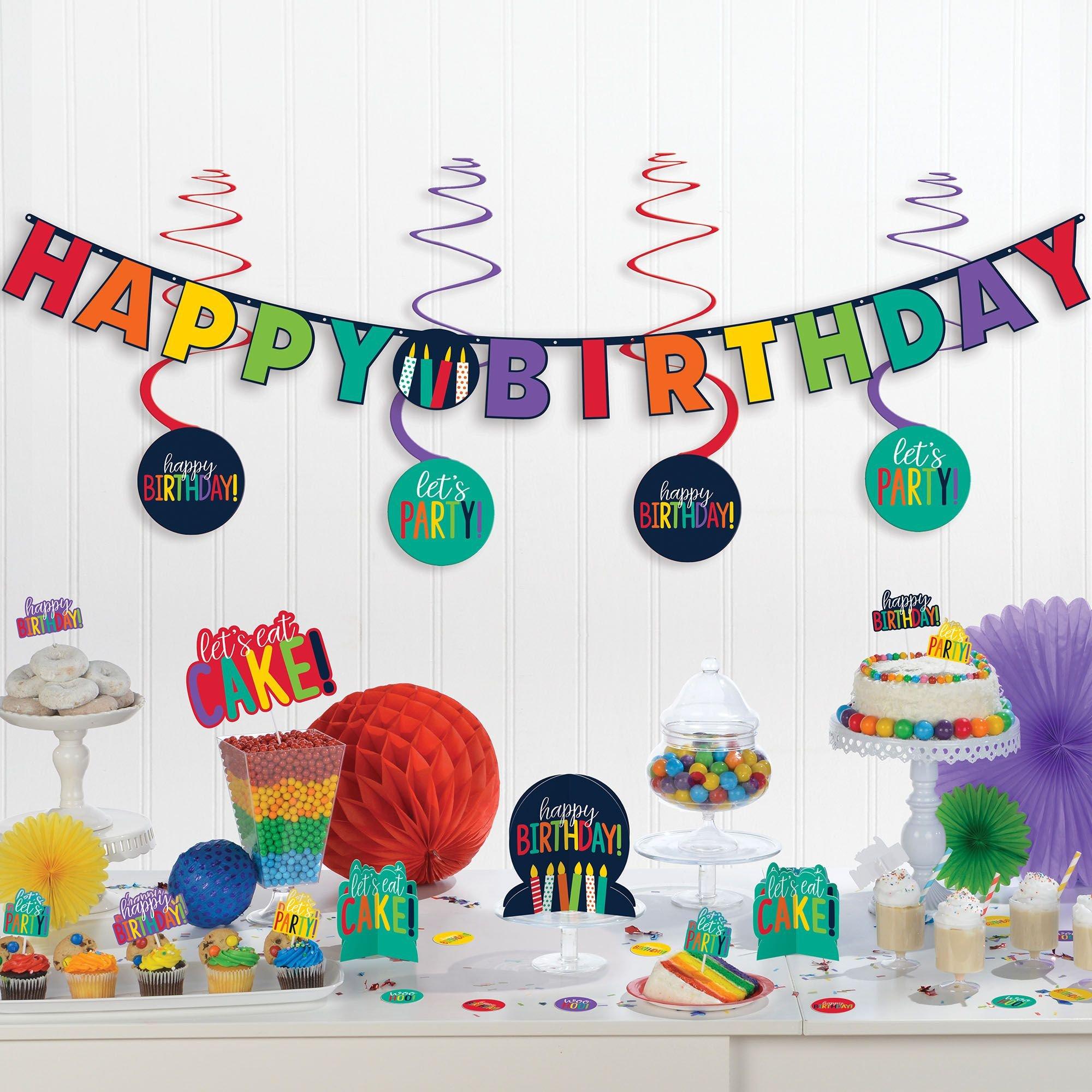 Rainbow Card Stock Happy Birthday Banner  Birthday Party Decorations –  Swanky Party Box