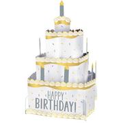 Gold & Silver Birthday Cake Pop-Up Centerpiece