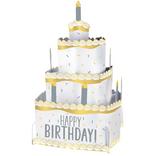 Gold & Silver Birthday Cake Pop-Up Centerpiece