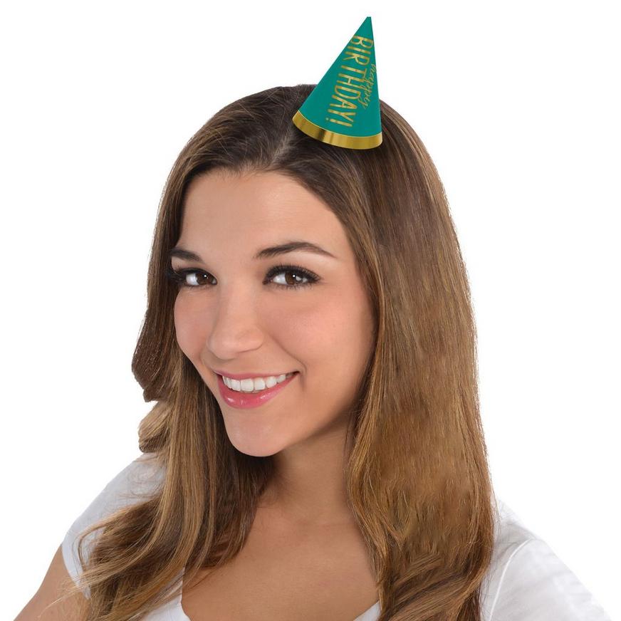 Mini Gold & Rainbow Birthday Celebration Party Hats 12ct