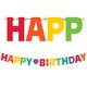 Rainbow Party Balloons Happy Birthday Letter Banner