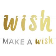 Metallic Gold & Silver Make A Wish Letter Banner
