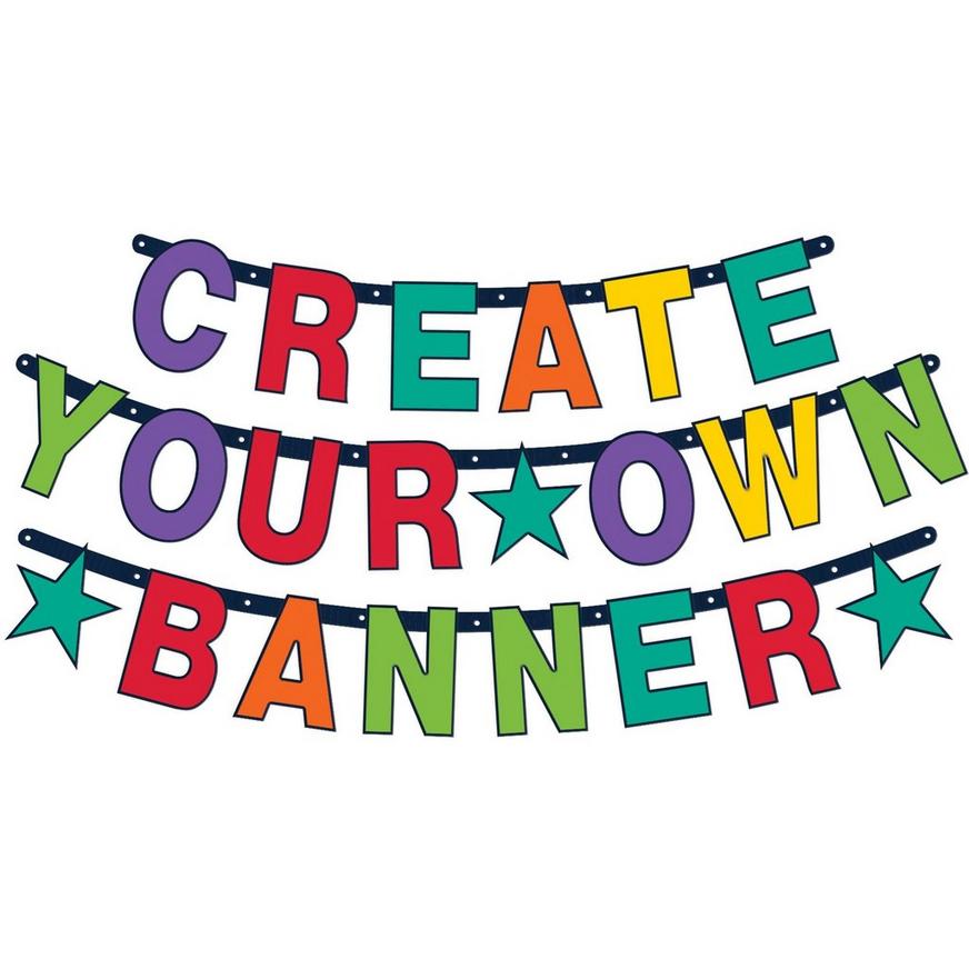 Create Your Own Rainbow Celebration Letter Banner Kit 84pc