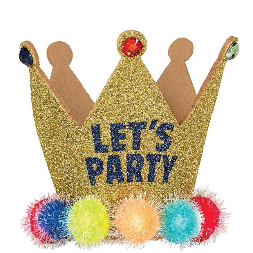 Light-Up Glitter Let's Party Crown Headband