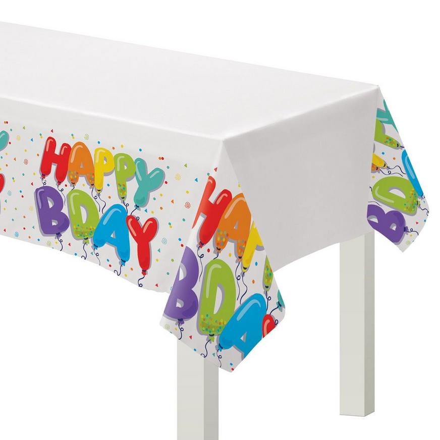 Birthday Balloons Plastic Table Cover