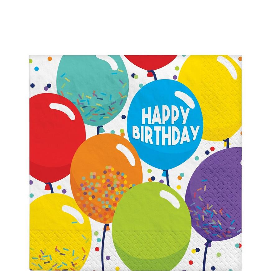 Balloon Birthday Celebration Lunch Napkins 125ct