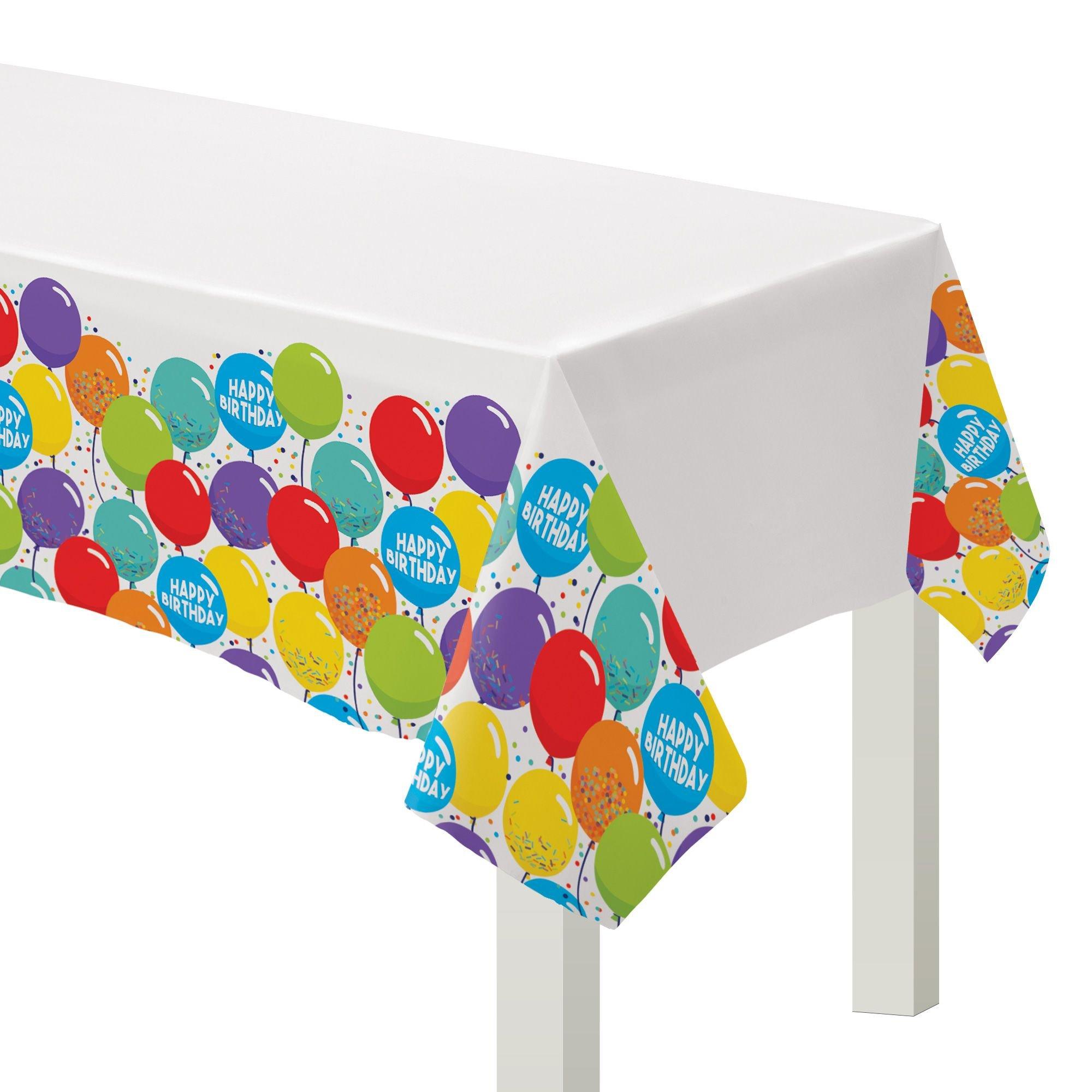 Golden Age Happy Birthday Plastic Table Cover, 54in x 102in | Birthday