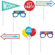 Birthday Balloons Scene Setter with Photo Booth Props 23pc