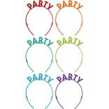 Glitter Rainbow Party Letter Headband s 6ct