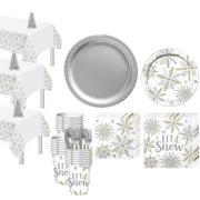 Metallic Sparkling Snowflake Tableware Kit for 56 Guests