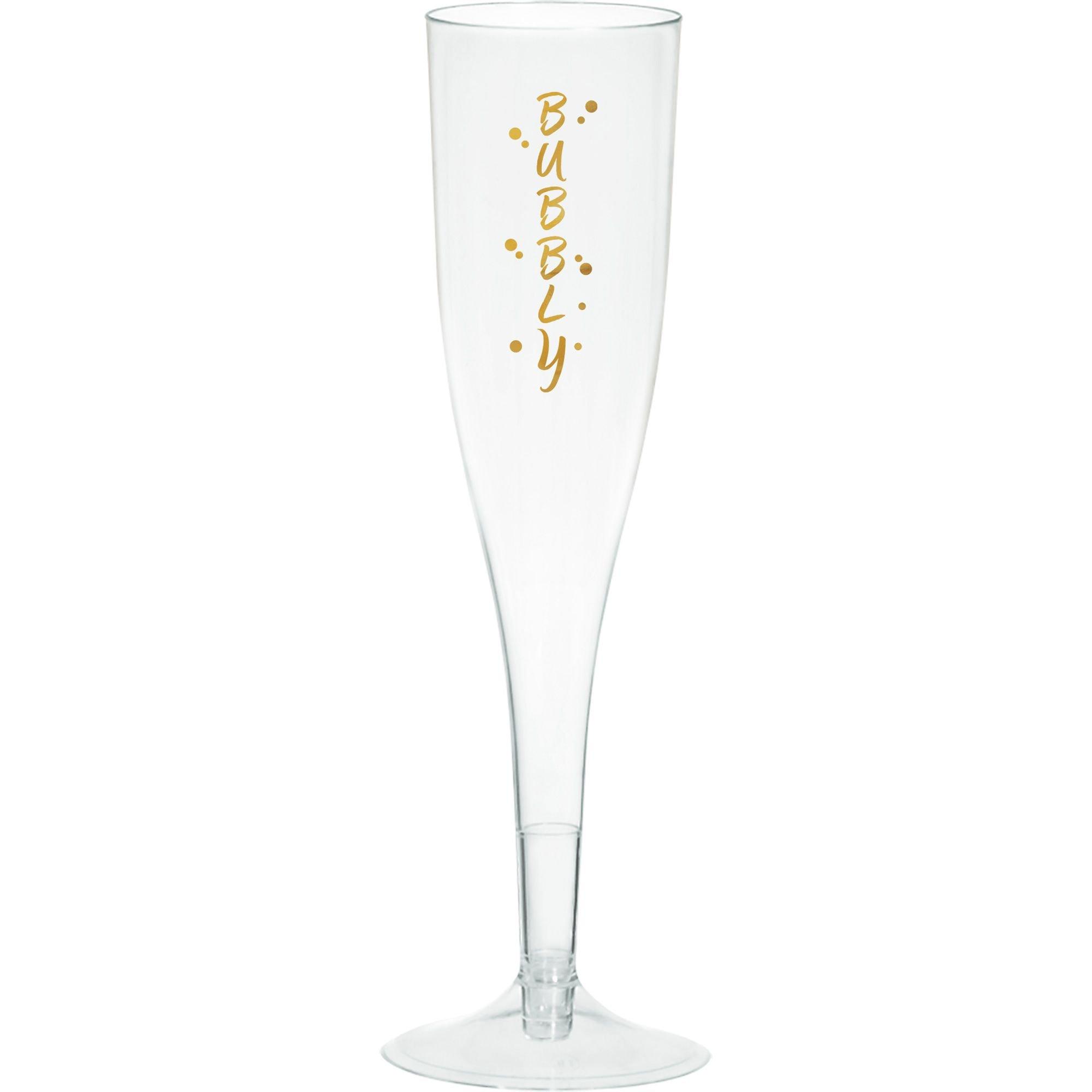 14cl di plastica champagne flute transp./Gold - Set da 20 - Sparklers Club