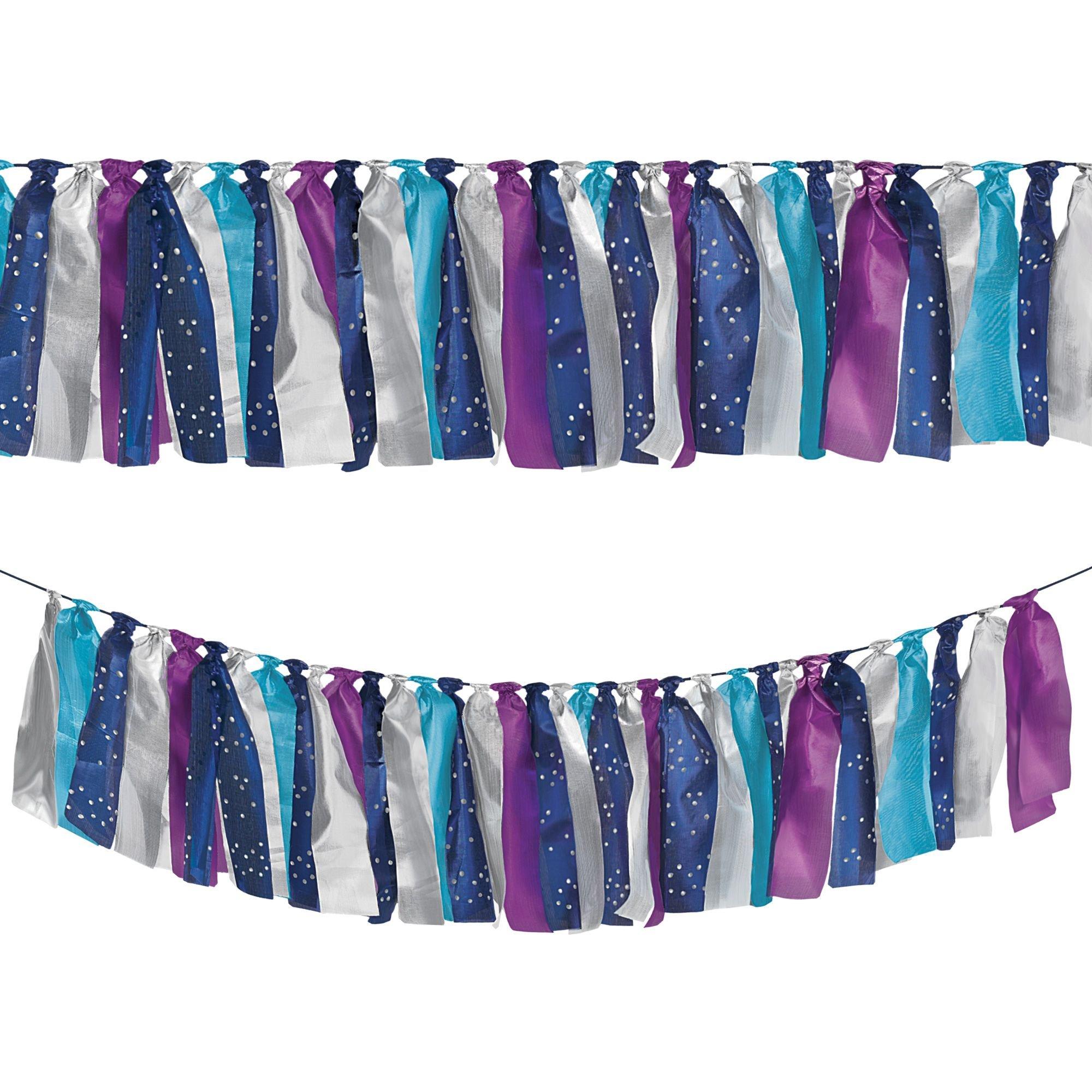 Sparkling Sapphire Ribbon Tassel Garland