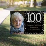 Custom Sparkling Celebration 100 Photo Yard Sign