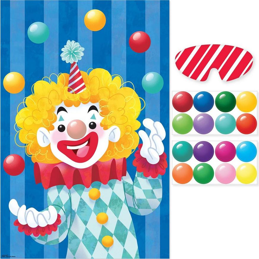 Add Name and Age pack of 2 Circus Carnival Clown PERSONALISED Birthday Banner 