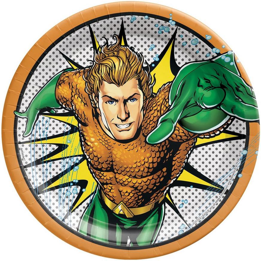 Justice League Heroes Unite Aquaman Lunch Plates 8ct | Party City