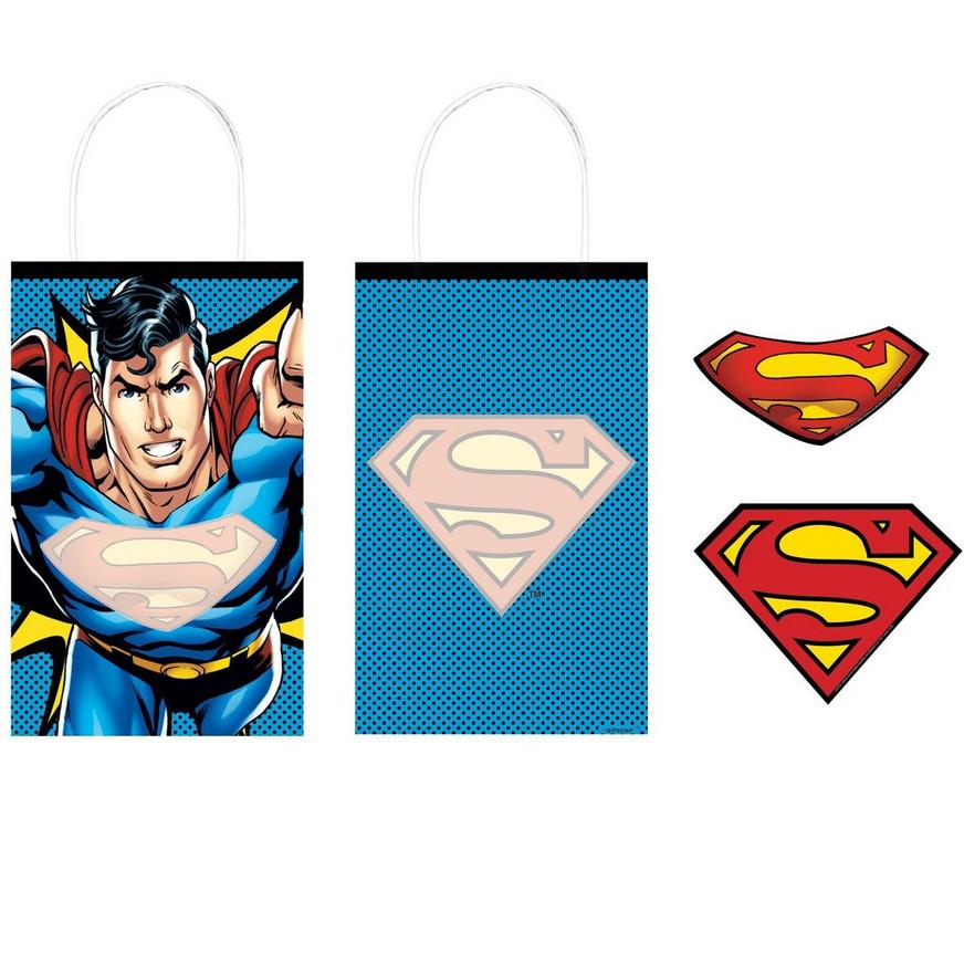 NEW 25 JUSTICE LEAGUE SUPERMAN LOOT CANDY BAGS PARTY FAVOR SUPPLIES CELLOPHANE 