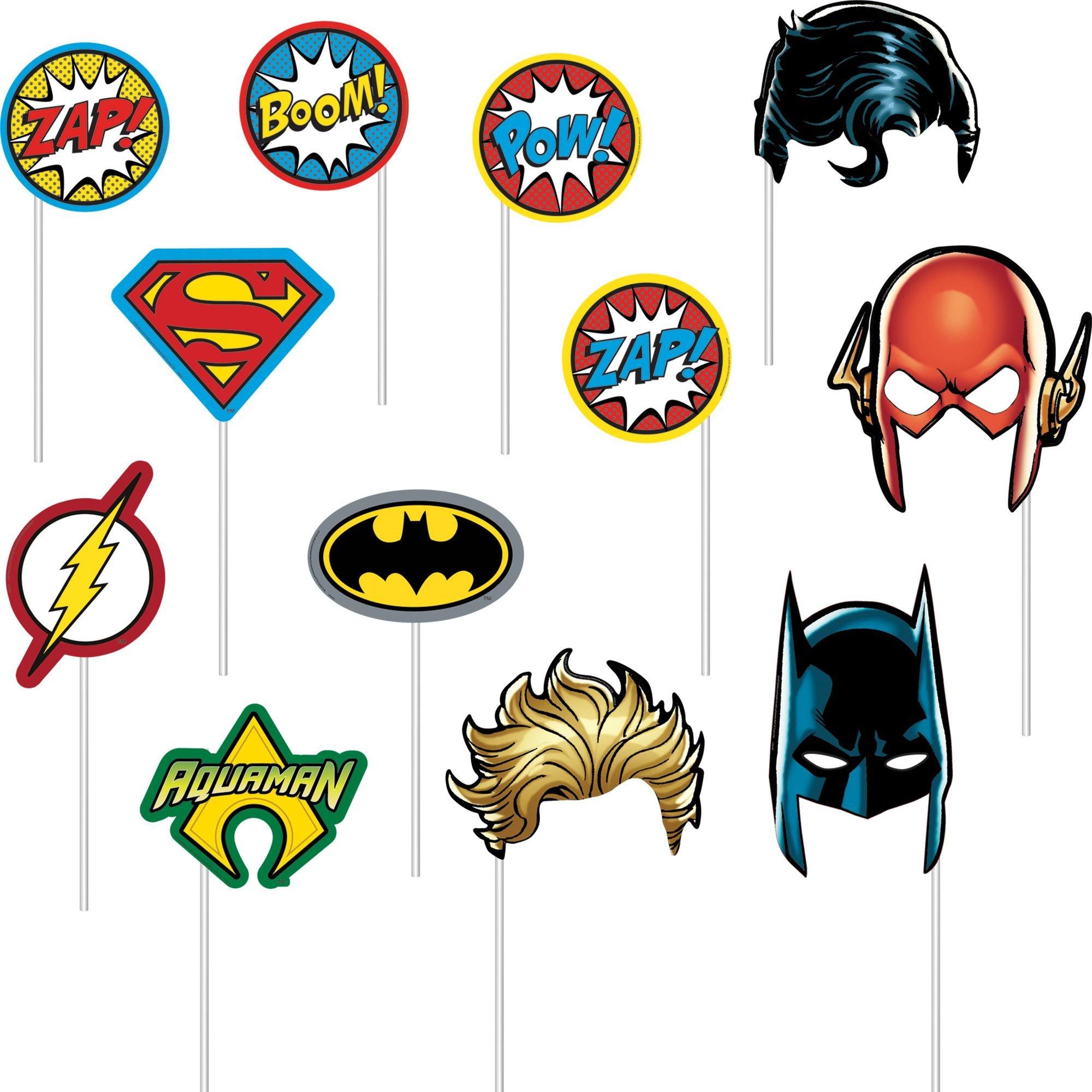 Justice League Heroes Unite Photo Booth Kit 16pc | Party City