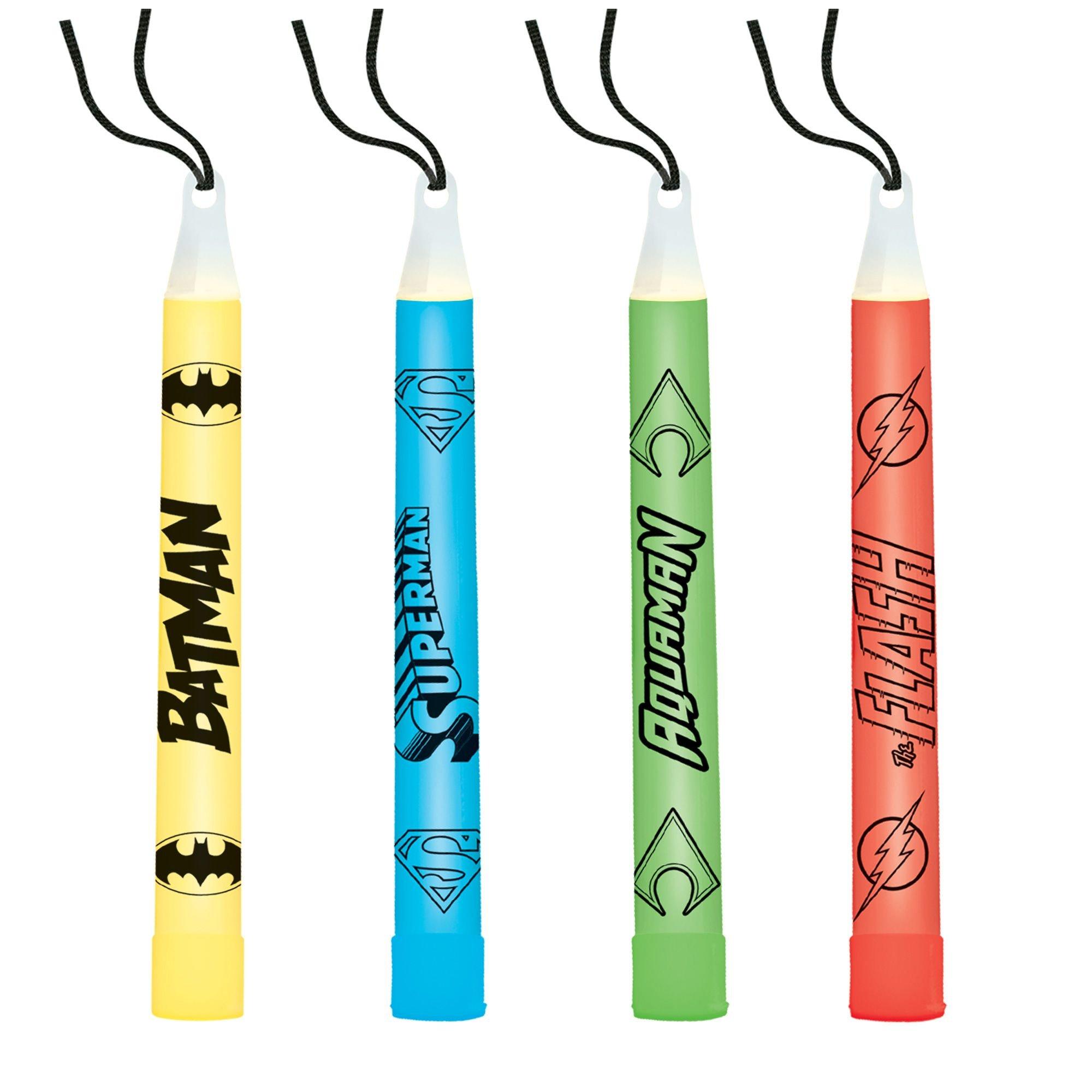 Justice League Heroes Unite Glow Stick Necklaces 4ct